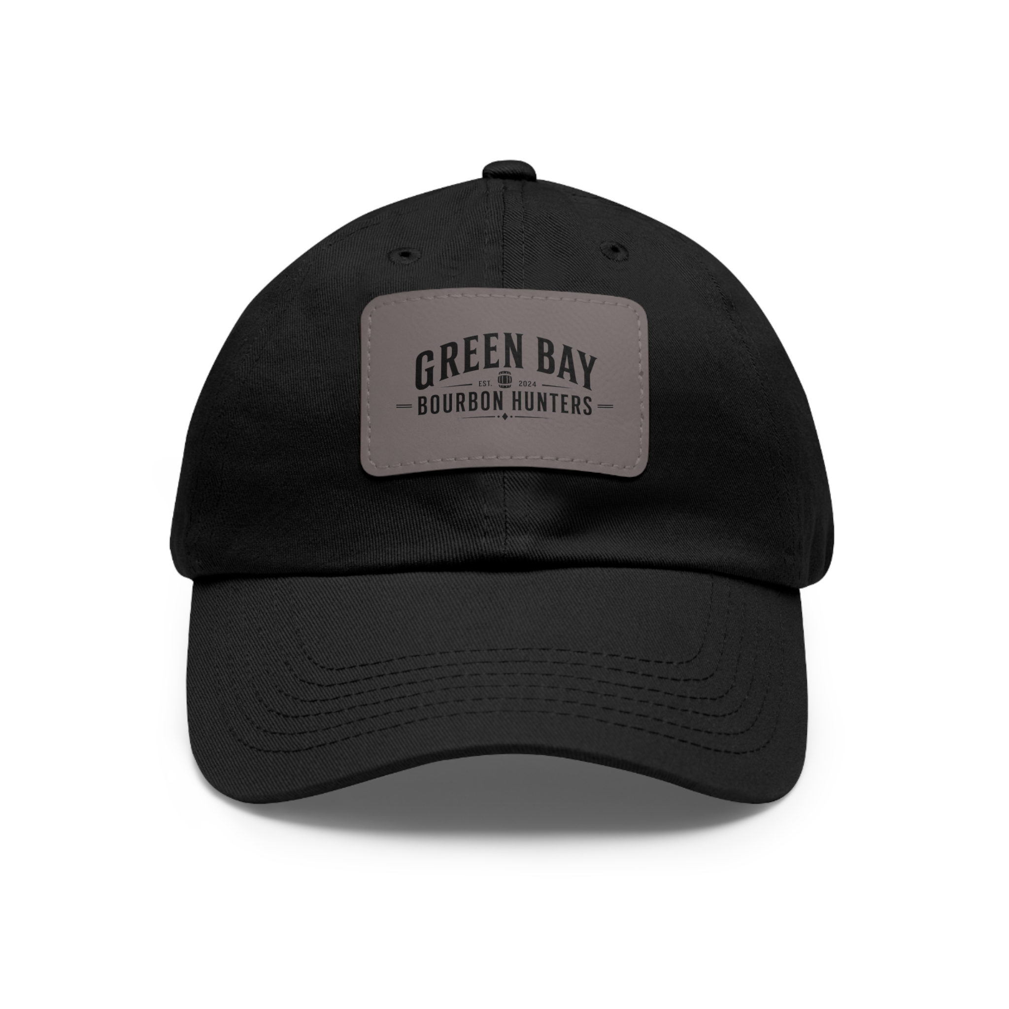 Green Bay Bourbon Hunters Leather Patch Dad Hat - Image 30