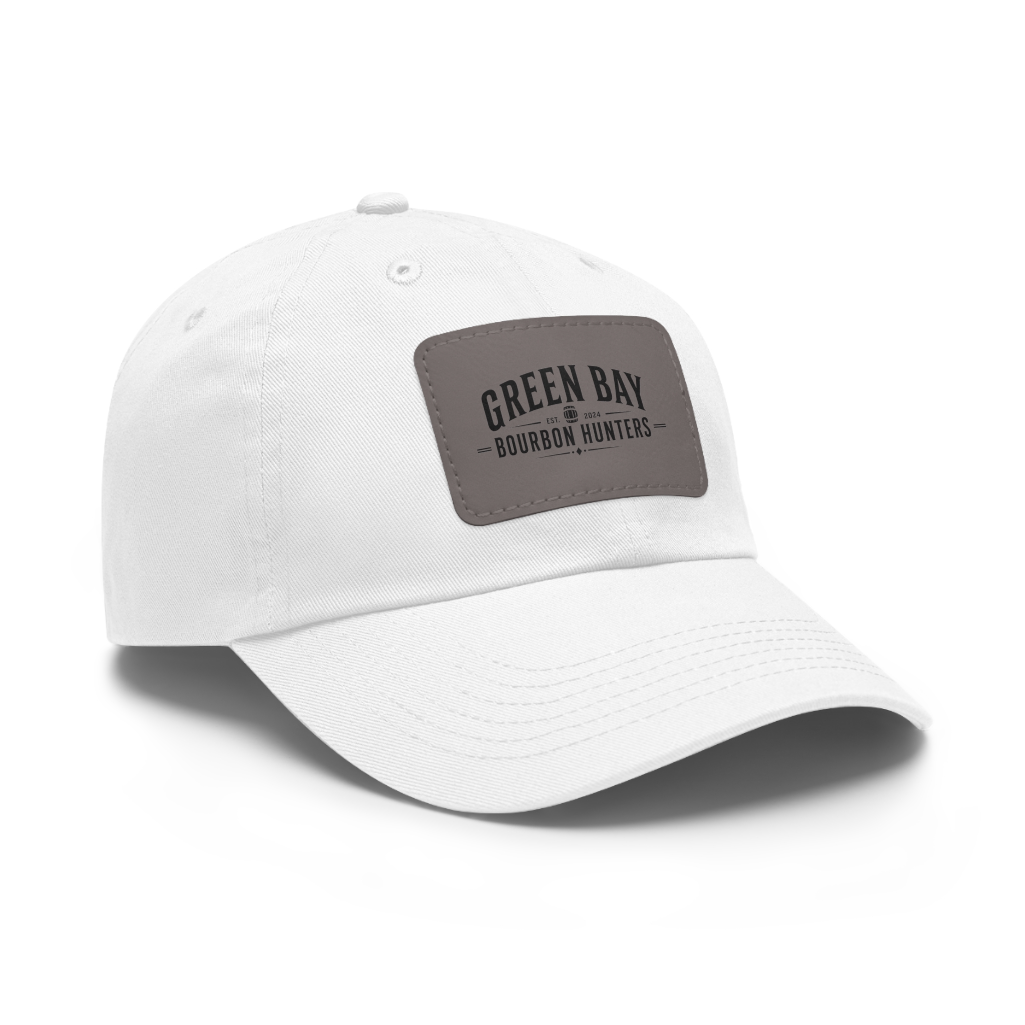 Green Bay Bourbon Hunters Leather Patch Dad Hat - Image 23