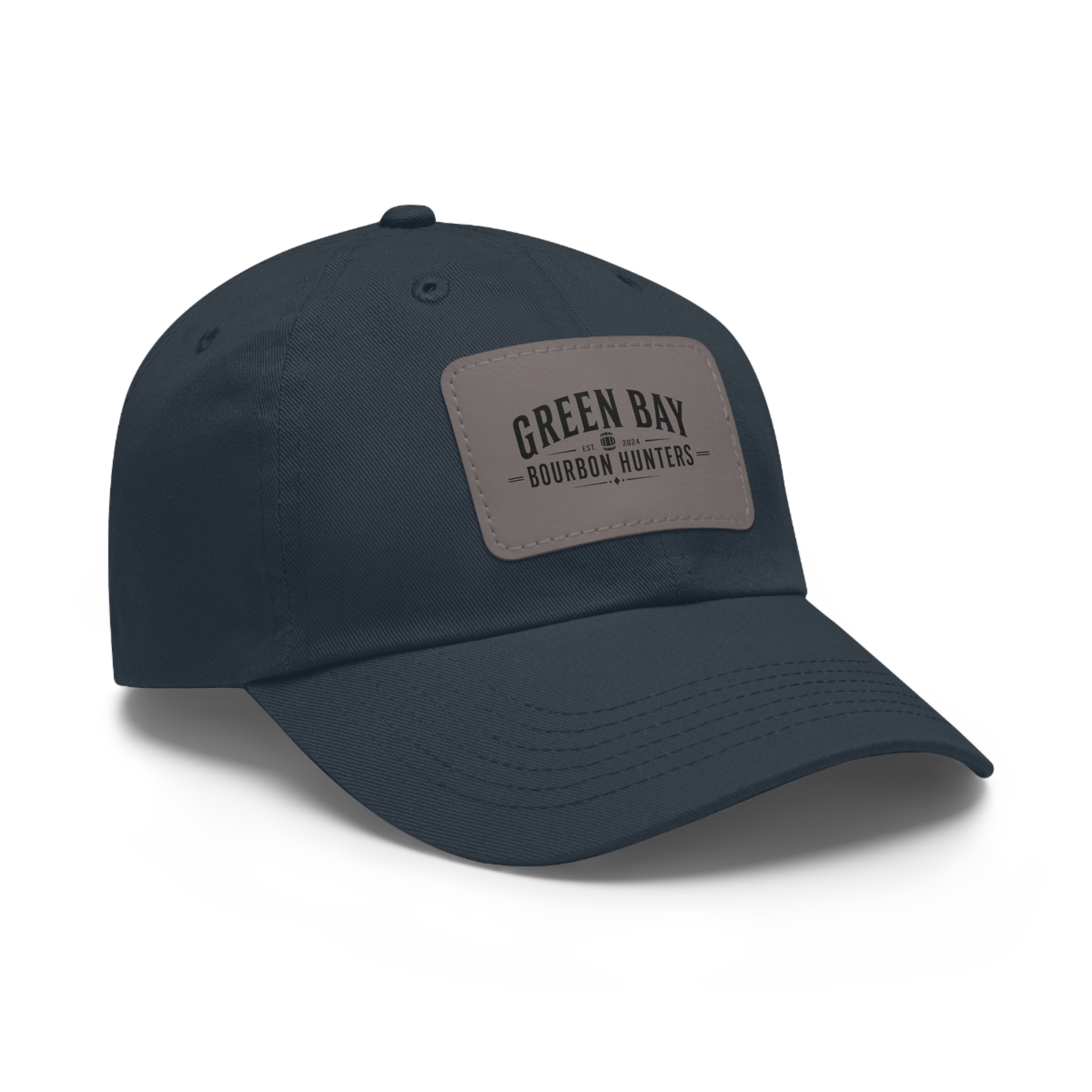 Green Bay Bourbon Hunters Leather Patch Dad Hat - Image 15