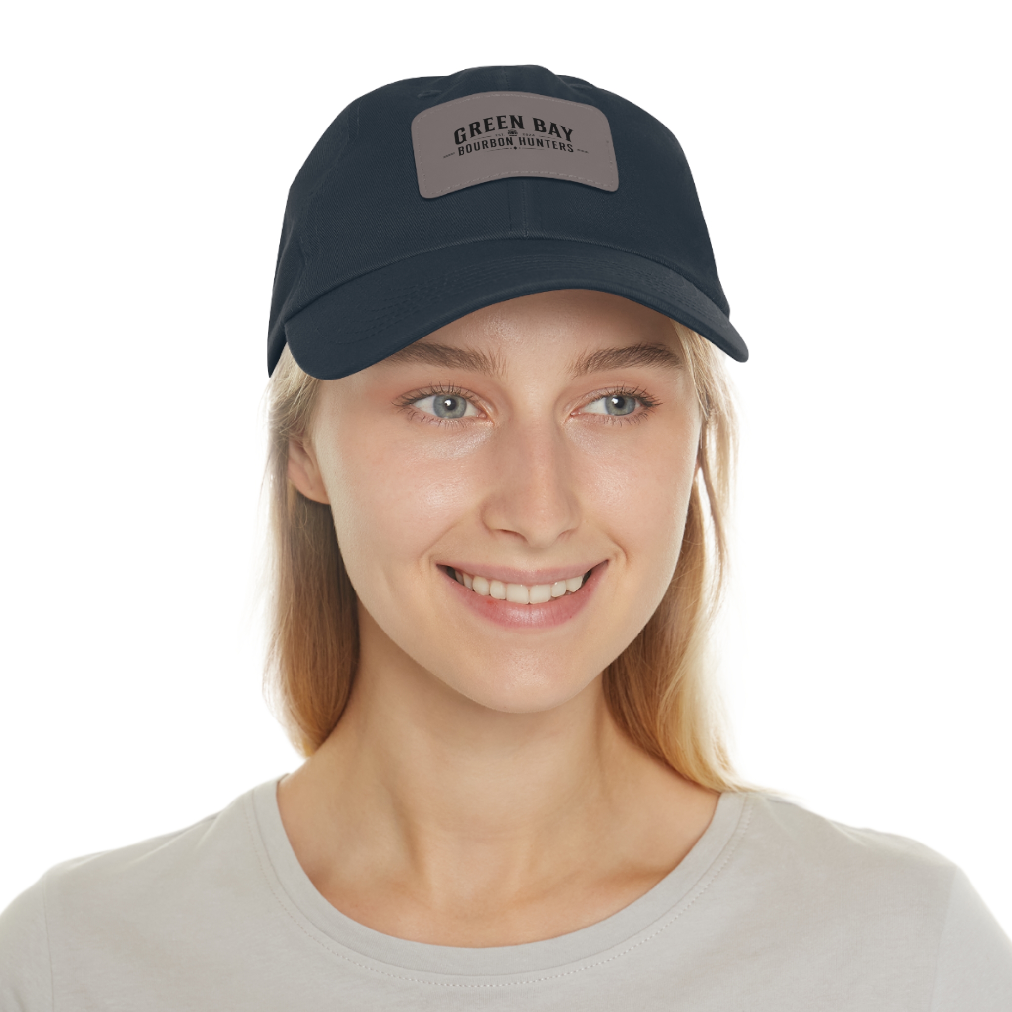 Green Bay Bourbon Hunters Leather Patch Dad Hat - Image 17