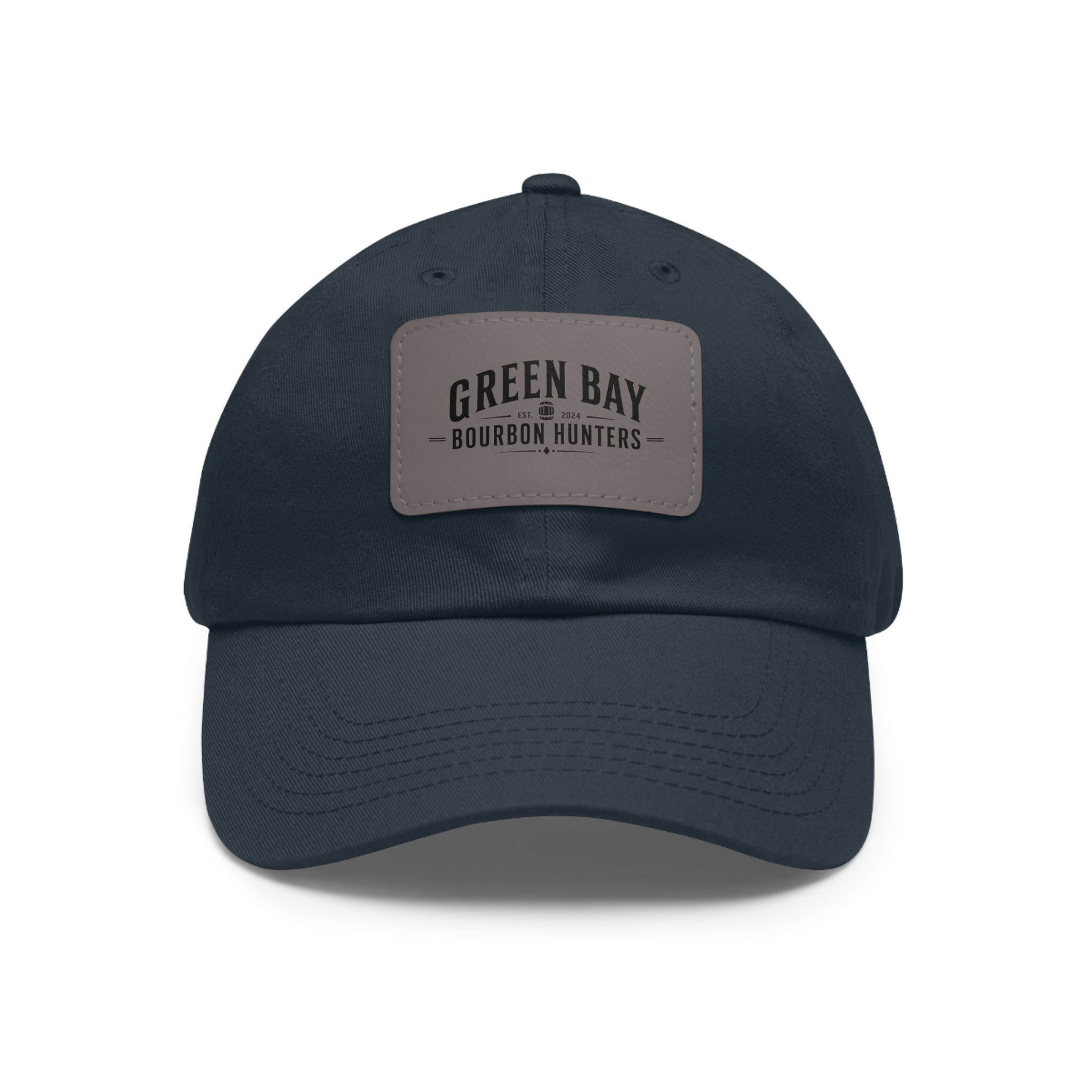 Green Bay Bourbon Hunters Leather Patch Dad Hat - Image 14