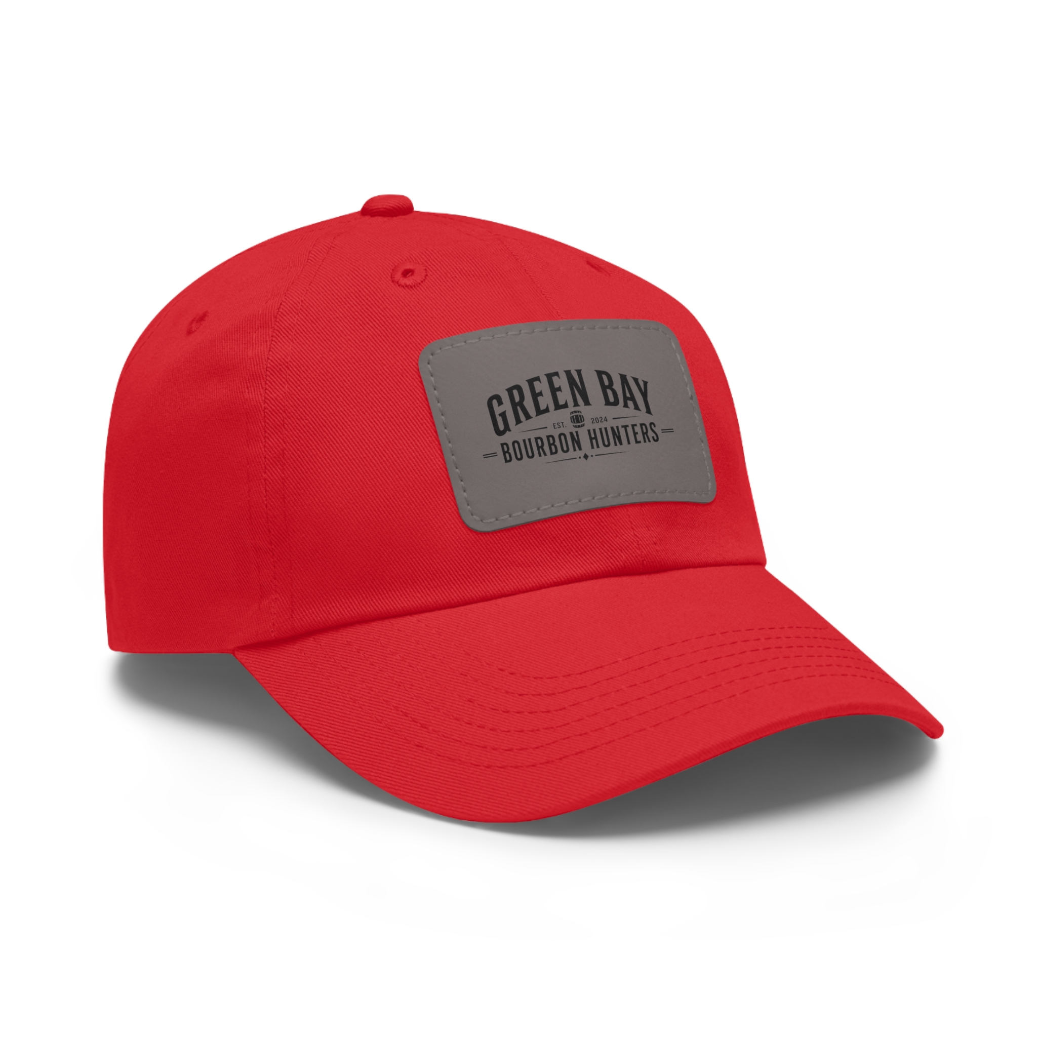 Green Bay Bourbon Hunters Leather Patch Dad Hat - Image 19