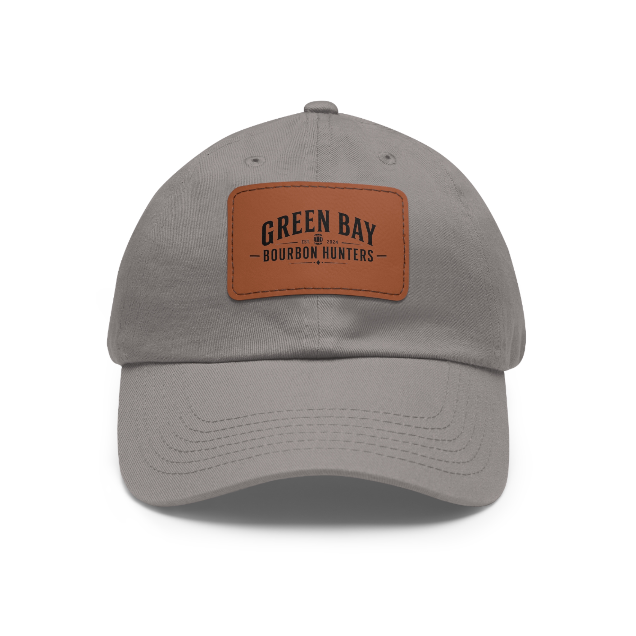 Green Bay Bourbon Hunters Leather Patch Dad Hat - Image 32