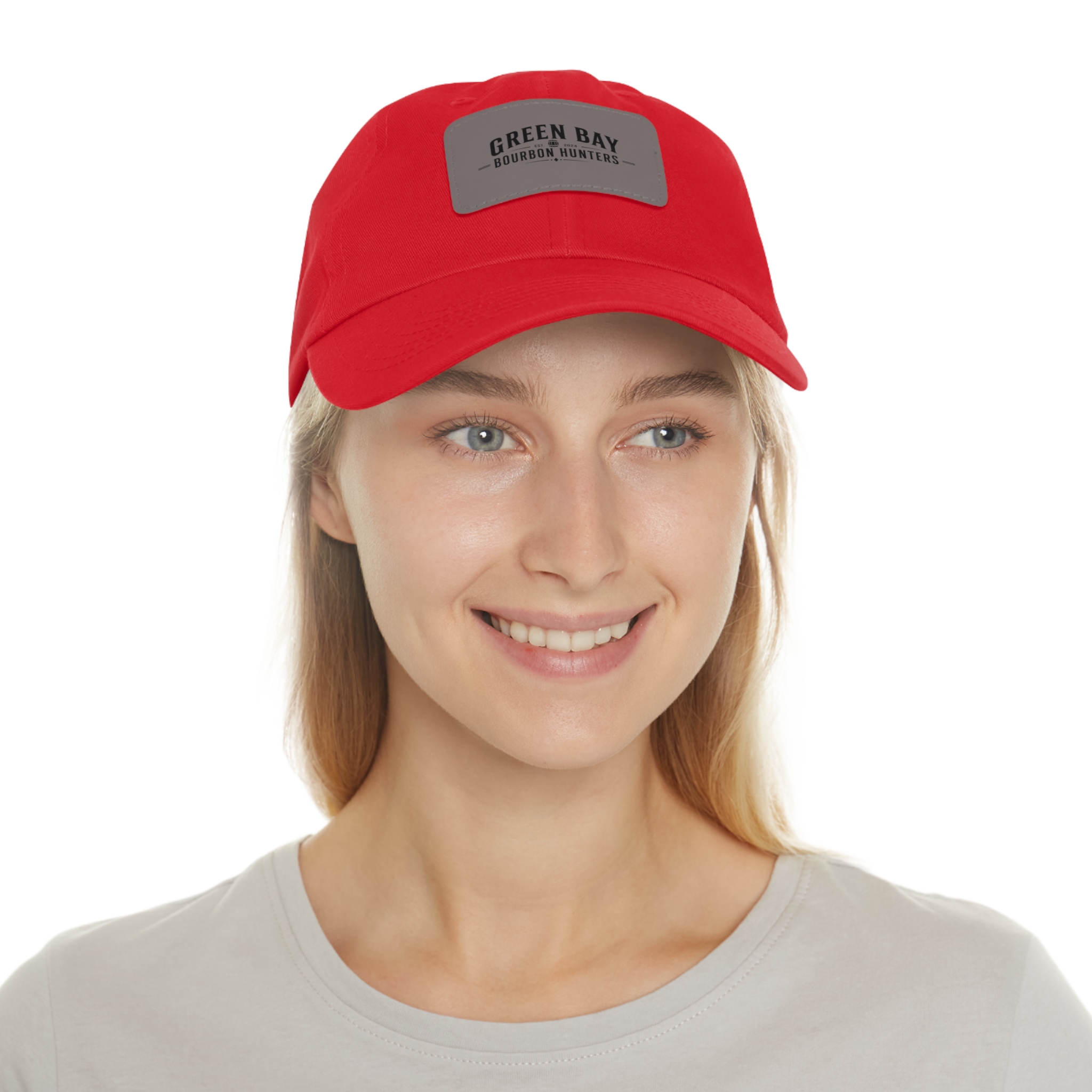 Green Bay Bourbon Hunters Leather Patch Dad Hat - Image 21