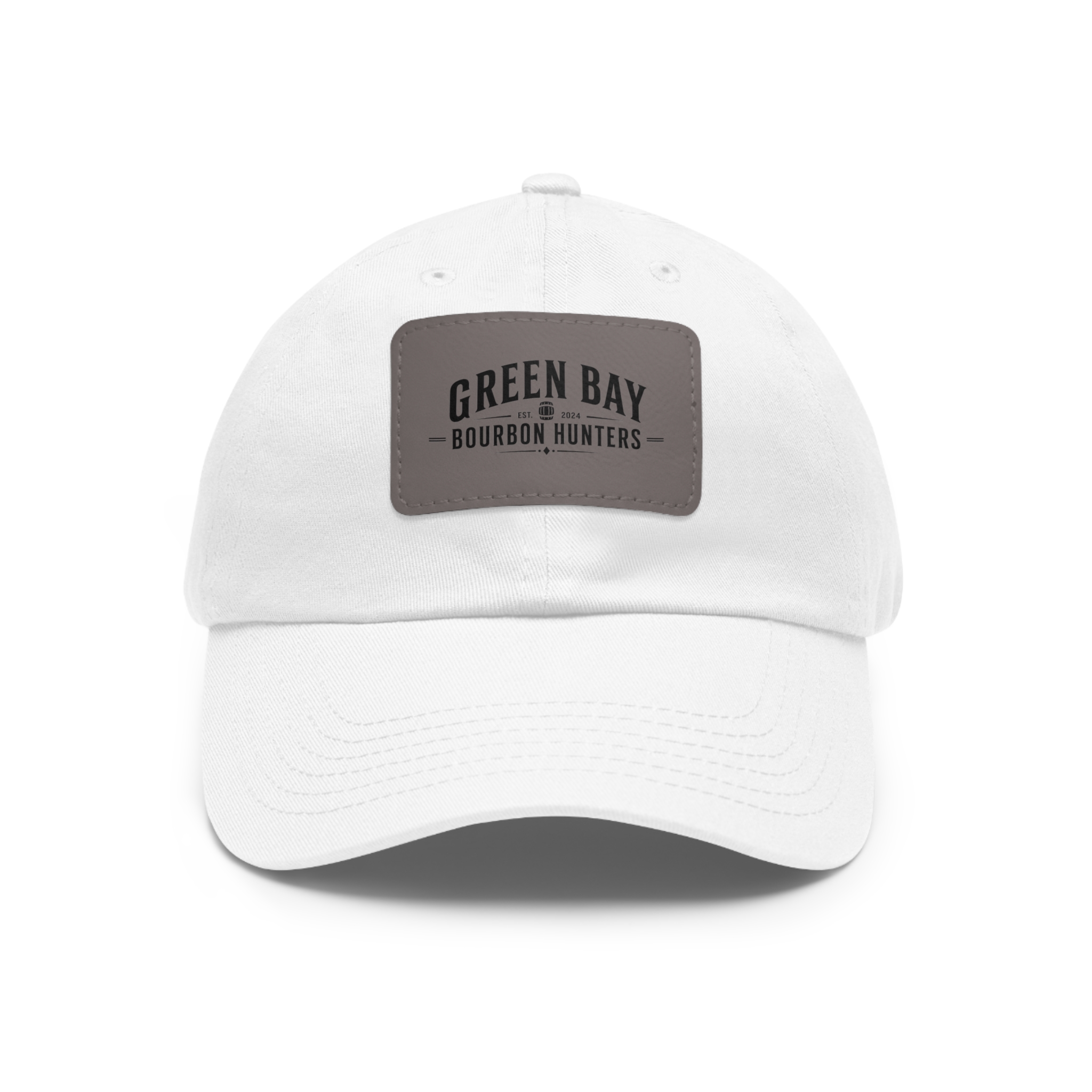 Green Bay Bourbon Hunters Leather Patch Dad Hat - Image 22
