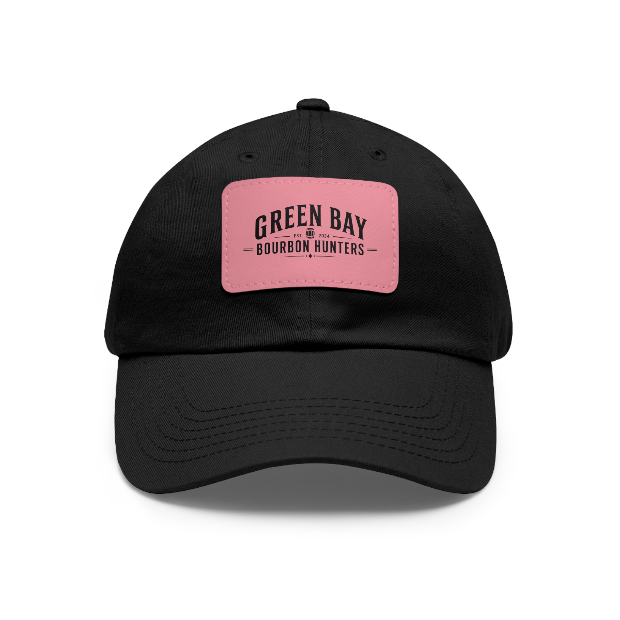 Green Bay Bourbon Hunters Leather Patch Dad Hat - Image 6