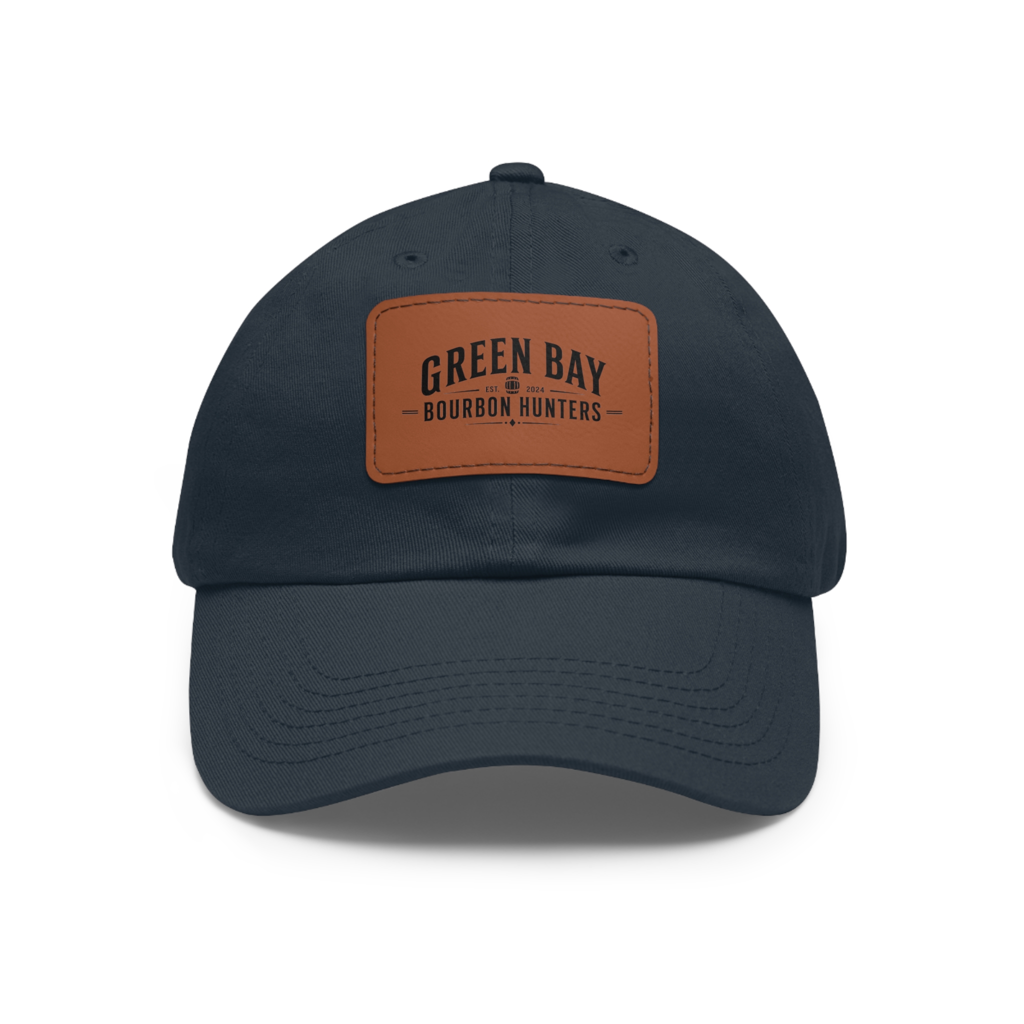 Green Bay Bourbon Hunters Leather Patch Dad Hat - Image 33