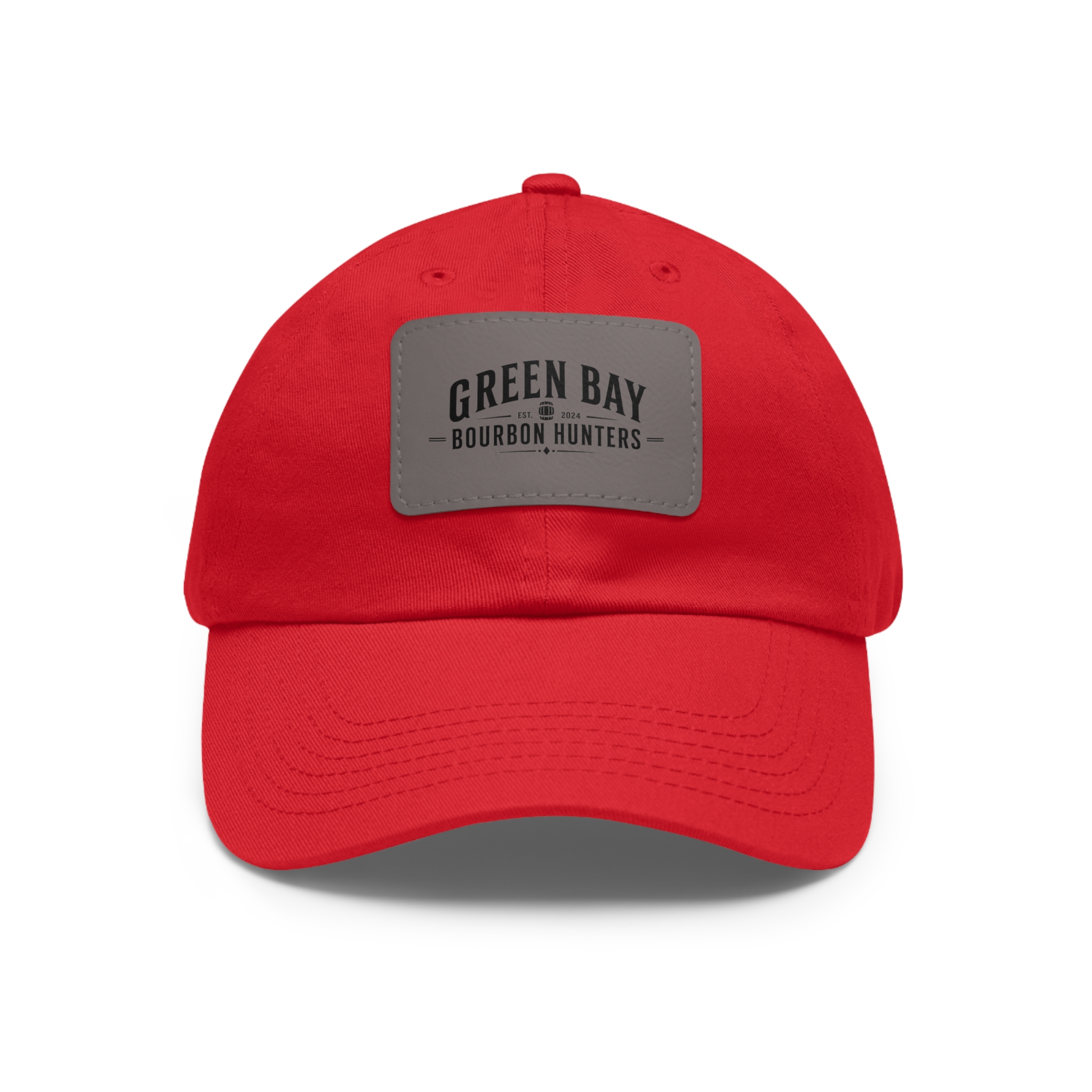 Green Bay Bourbon Hunters Leather Patch Dad Hat - Image 18