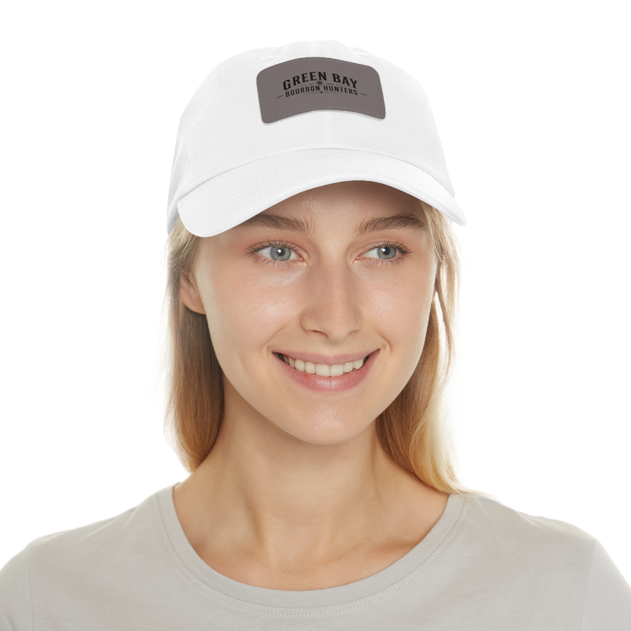 Green Bay Bourbon Hunters Leather Patch Dad Hat - Image 25