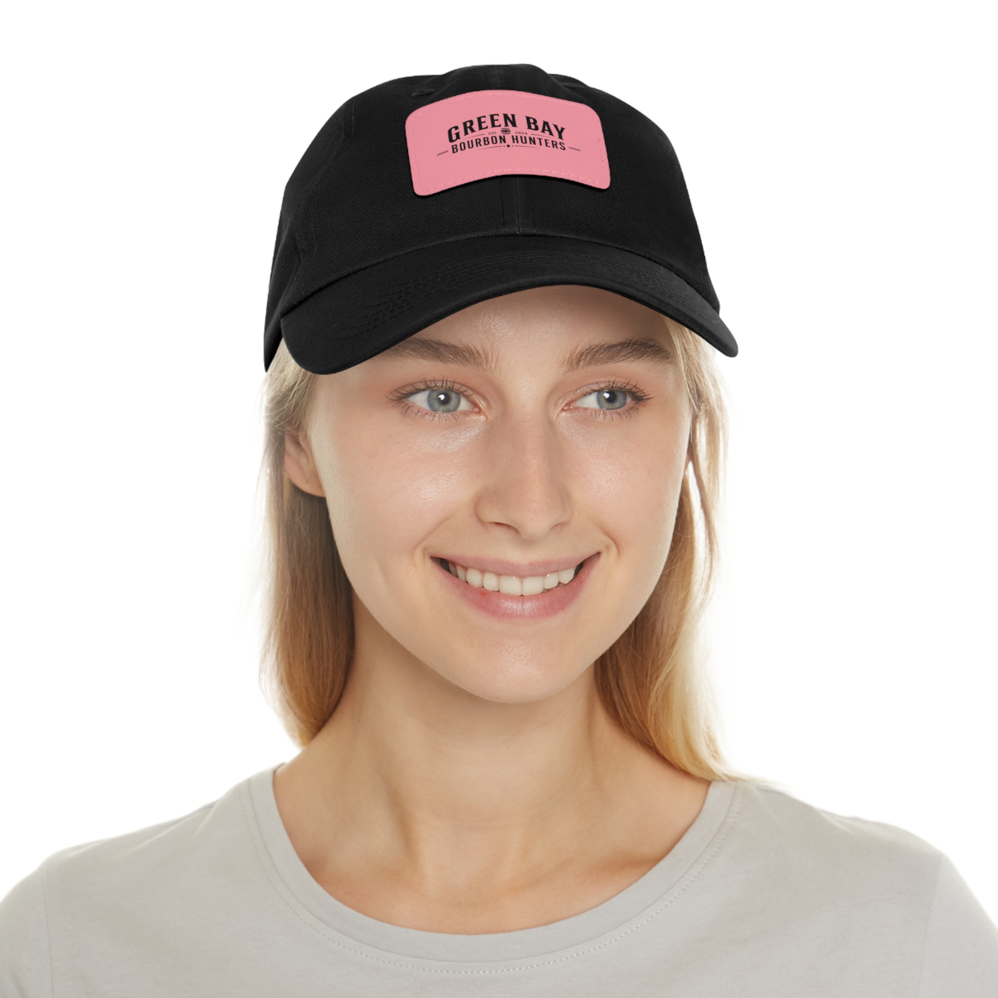 Green Bay Bourbon Hunters Leather Patch Dad Hat - Image 9